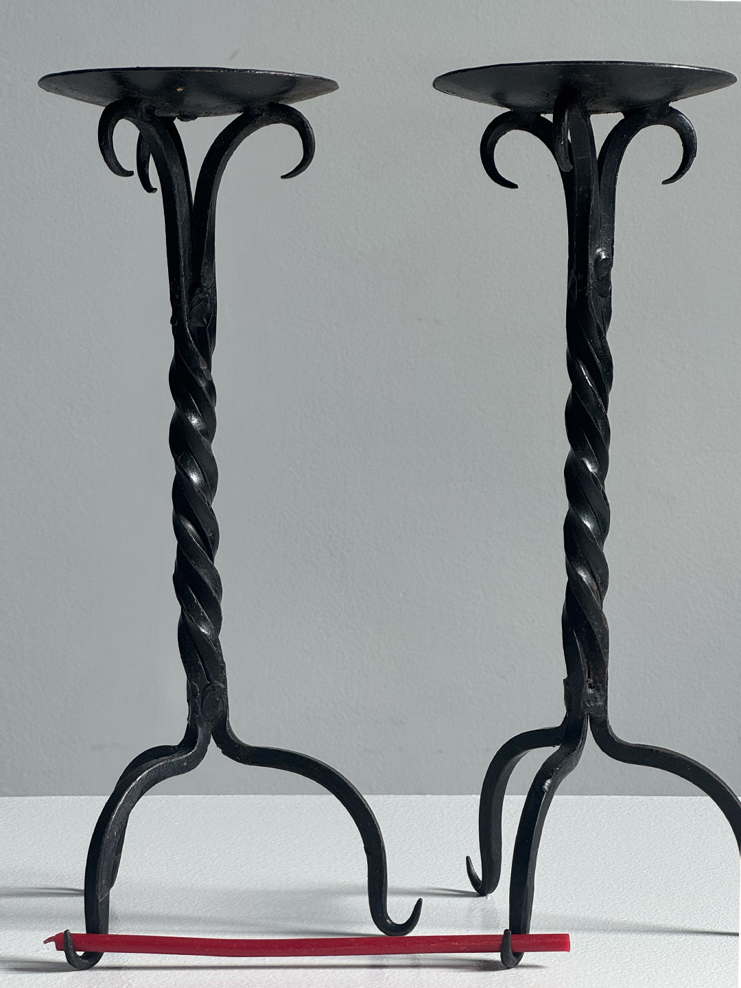 A Pair of Brutalist Candleholders