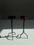 A Pair of Brutalist Candleholders