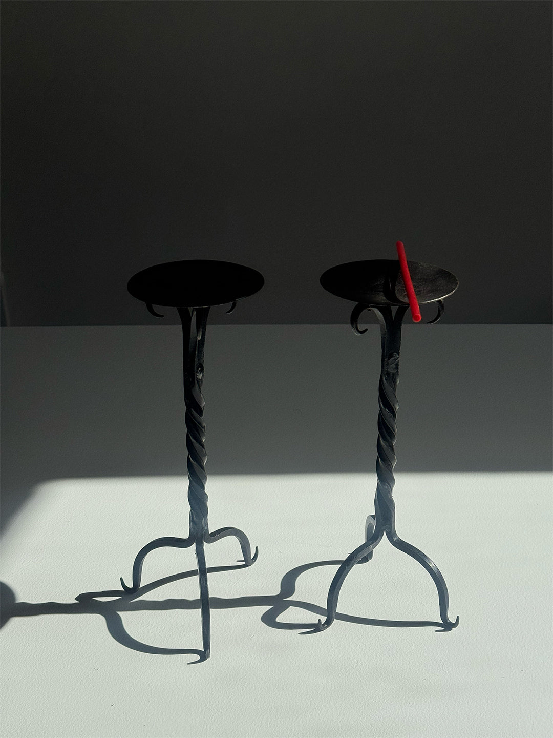 A Pair of Brutalist Candleholders
