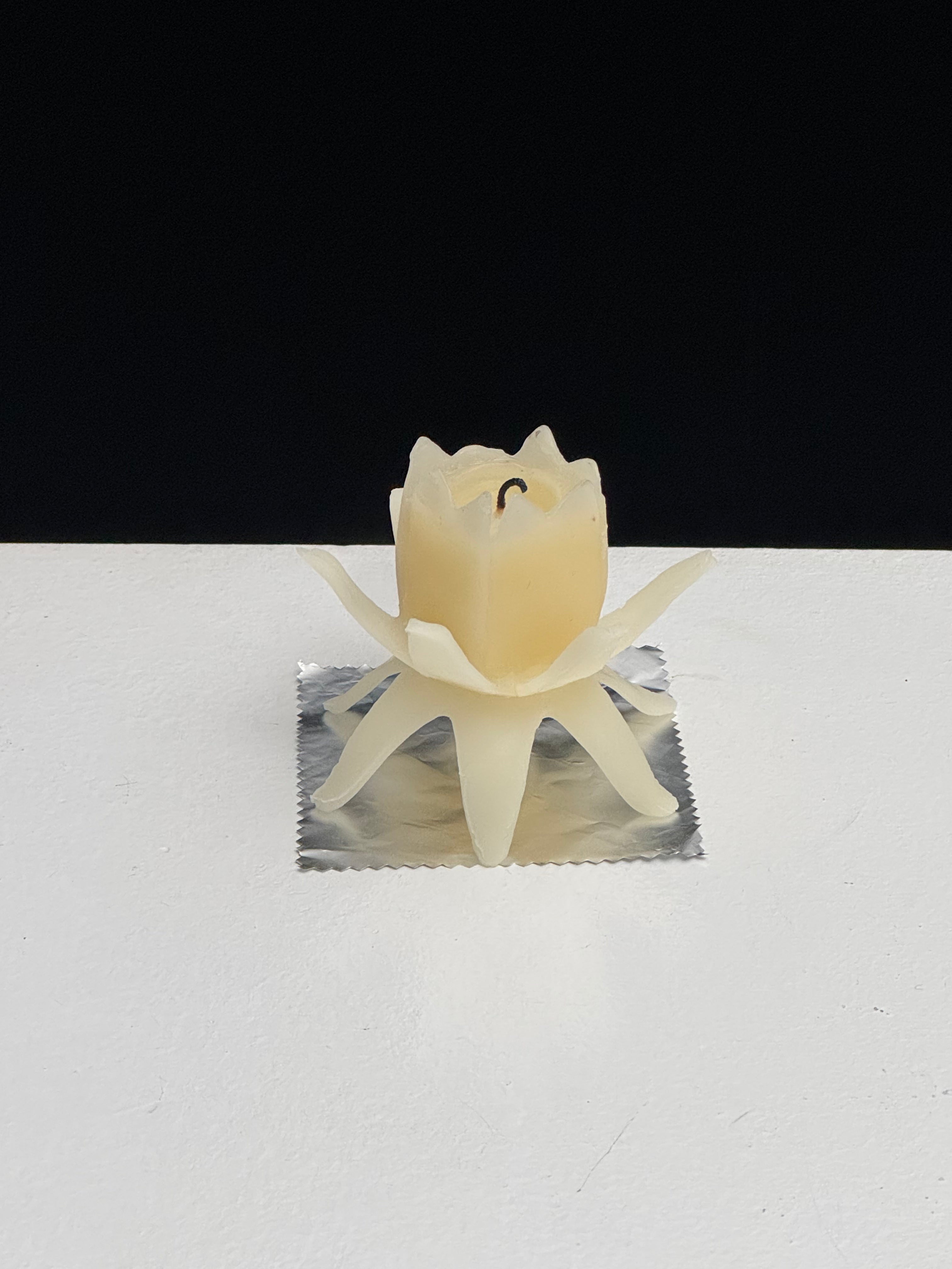 Hand cast beeswax candle