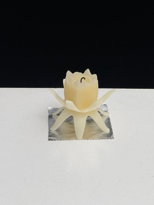 Hand cast beeswax candle