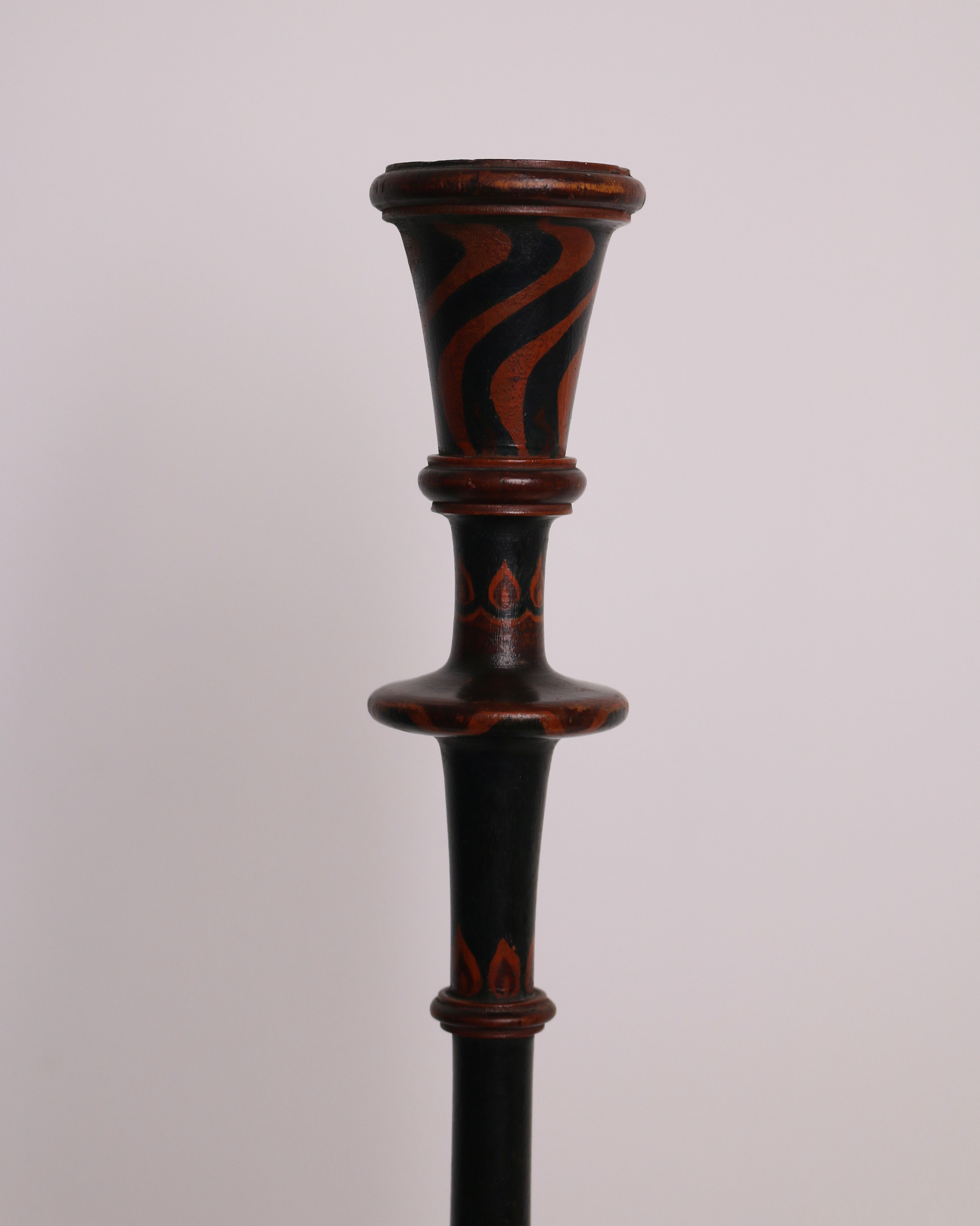 Wooden candlestick