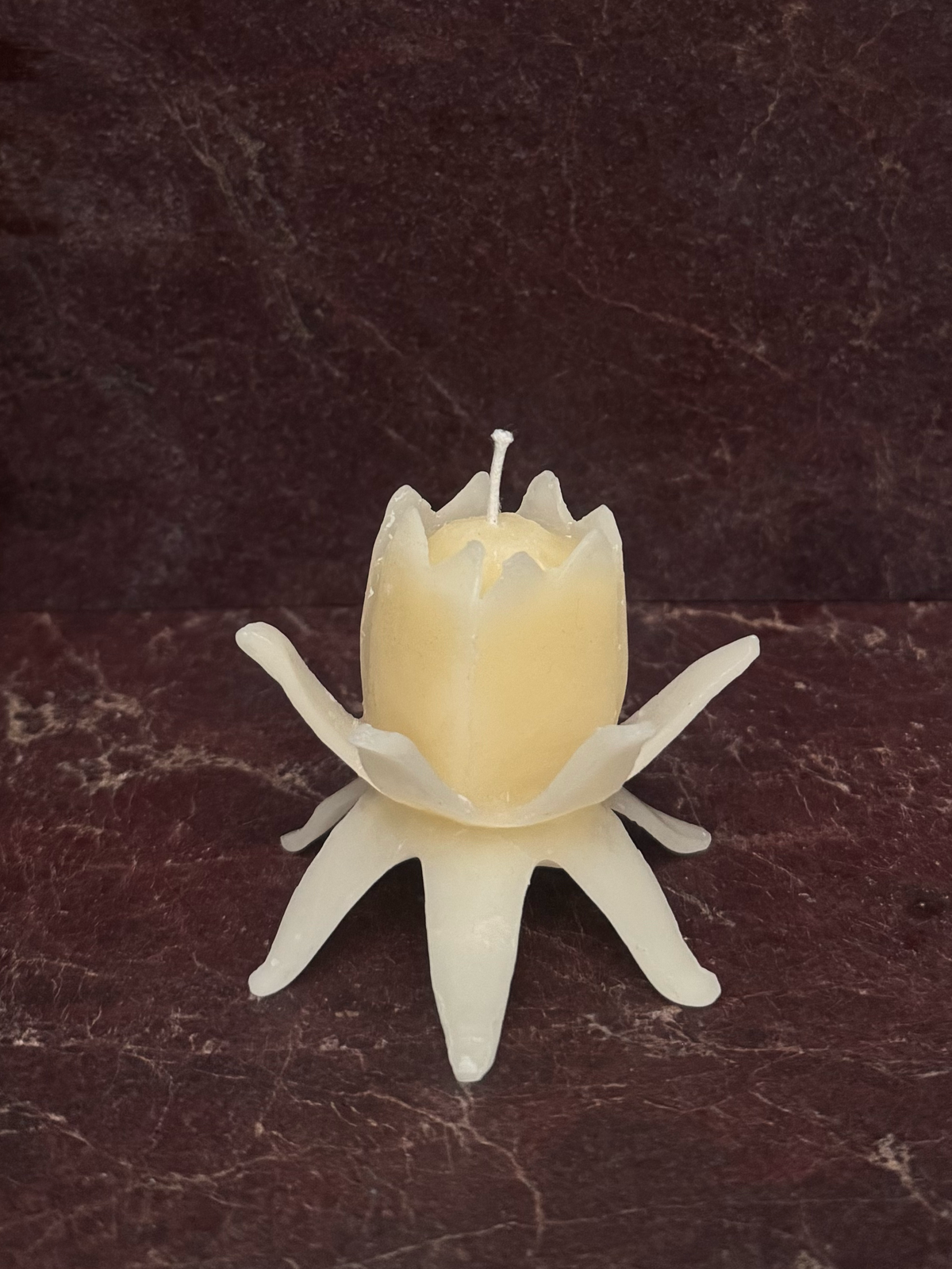 Hand cast beeswax candle