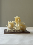 Hand cast beeswax candle