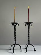 A Pair of Brutalist Candleholders