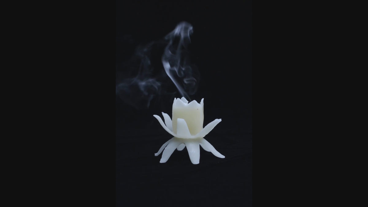 Hand cast beeswax candle